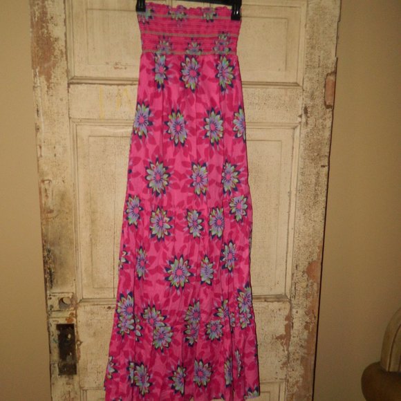 Old Navy Floral Strapless Maxi Dress Size Small (EE-42) - Picture 1 of 4